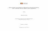 How sales promotions influence impulse buying: The ...€¦ · This dissertation adopts a cognitive-affective approach to impulse buying. It claims that cognitive deliberation also