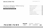 Solid-State Memory Camcorder docs/Sony PX… · 4-581-849-11 (1)Solid-State Memory Camcorder Operating Guide PXW-FS5/FS5K Table of Contents Getting Started Recording Playback Editing