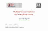 Multipartite correlations and complementarityvacchini/talks_bell17/Macchiavello.pdfMultipartite correlations and complementarity Chiara Macchiavello University of Pavia L. Maccone