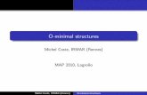 O-minimal structures - unirioja.es...O-minimal structures O-minimal strutures: axiomatic generalization of the preceding examples (semialgebraic and globally subanalytic), retaining