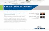 risk and Claims Management - ThinkReliability · When a risk management or claims team works with a trained facilitator to create process maps, the company’s work processes and