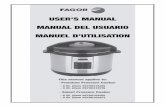 USER’S MANUAL MANUAL DEL USUARIO MANUEL D ... - Adco … Pressure Co… · 2 ENGLISH Introduction Thank you for purchasing this state of the art Fagor Pressure Cooker! This unit