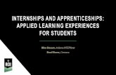 INTERNSHIPS AND APPRENTICESHIPS: APPLIED LEARNING ... · Goal: Engage, on a statewide multi-sector basis, advanced manufacturing and logistics firms in a ... § Coca-Cola Refreshments