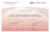 ITIL® Intermediate Certificate in IT Operational Support and …filiprozanski.com/files/e-Cert-OSA.pdf · 2019-11-11 · ITIL® Intermediate Certificate in IT Operational Support