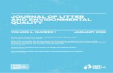 JOURNAL OF LITTER AND ENVIRONMENTAL QUALITY of Litter and...analysis of the factors influencing public policy to address the problem of plastic pollution, and particularly marine pollution.