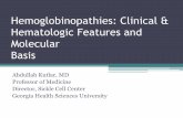 Hemoglobinopathies: Clinical & Hematologic Features and … Hb... · 2014-04-10 · Hemoglobinopathies: Clinical & Hematologic Features and Molecular Basis Abdullah Kutlar, MD Professor