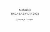 Mahindra BAJA SAEINDIA 2018 · per the dynamics of BAJA rulebook. The initiative fo- cuses on electrical mobili- ... over 2017, while in category m-BAJA the rise is 33%. We would