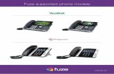 Fuze supported phone models · Handsets Supported by Fuze The following handsets are supported by Fuze. Onsite or remote provisioning options are available for current and past generation