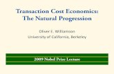Transaction Cost Economics: The Natural Progression(internal organization) 4. Scaling up From toy models to the “real world” phenomenon of interest 5. The Natural Progression the