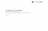 Contact Tracing - Bluetooth Specification v1 · Overview This document provides the detailed technical specification for a new privacy-preserving Bluetooth protocol to support Contact