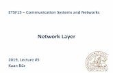 Network Layer - Lunds tekniska högskola · 2019-02-18 · Network layer protocols •We need a universal address system. This is ... NETID HOSTID 33 N. Exercise:Classless addressing