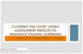 CLOSING THE LOOP: USING ASSESSMENT …...CLOSING THE LOOP: USING ASSESSMENT RESULTS TO ENHANCE STUDENT LEARNING NATASHA JANKOWSKI, NILOA NILOA NILOA’s mission is to discover and