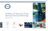 AirBoss of America Corp. Annual General Meeting€¦ · Statements containing forward-looking information are necessarily based upon a number of opinions, estimates and assumptions