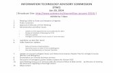INFORMATION TECHNOLOGY ADVISORY COMMISSION (ITAC) …€¦ · 2014-01-29  · INFORMATION TECHNOLOGY ADVISORY COMMISSION 2014 MEETING SCHEDULE Meeting dates and locations are subject