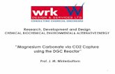 Magnesium Carbonate via CO2 Capture using the …...Research, Development and Design CHEMICAL, BIOCHEMICAL, ENVIRONMENTAL & ALTERNATIVE ENERGY “Magnesium Carbonate via CO2 Capture