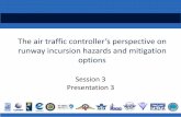 The air traffic controller’s perspective on · The air traffic controller’s perspective on runway incursion hazards and mitigation options Session 3 Presentation 3 . Communication
