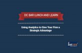 DC BAR LUNCH AND LEARN · Data: The average associate spends 193.3 hours of research time that is written off, for an average cost of $61,856 per year.