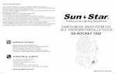 Manual SS-Rocket 720Z V · 2019-05-25 · CANALES DMX-512 CABEZA MOVIL WASH ZOOM SS-ROCKET 720Z El SS-Rocket 720Z de SUN STAR® es un panel de 36 de 10W Leds RGBW que le permite crear