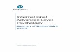International Advanced Level Psychology · Pearson Edexcel International Advanced Level Psychology. Summary of Studies Unit 2. Issue 1 November 2016 3 Assessment Objective 2 (AO2)