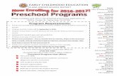 EARLY CHILDHOOD EDUCATION...Early Childhood Education 2016-2017 Eligibility Questionnaire Note: This is a preliminary application. It does not guarantee your child’s placement in