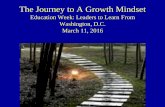 Education Week: Leaders to Learn From Washington, D.C ... · Education Week: Leaders to Learn From Washington, D.C. March 11, 2016 . Mindsets Matter . ... Gripshover, Romero, Dweck,