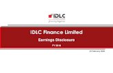 IDLC Finance Limited€¦ · IDLC Asset Management Limited (27) 35 -177% -2% 2% Consolidated NPAT 1,700 2,171 -22% 100% 100% Entity NPAT Contribution % Growth NPAT (BDT mn) • IDLC