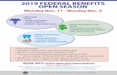 2019 FEDERAL BENEFITS OPEN SEASON - OPM.gov · FEHB HEALTH: Use your agency's online enrollment system or contact your human resources office. FEDVIP DENTAL AND/OR VISION: or 1-877-888-3337.