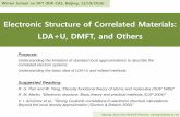 Electronic Structure of Correlated Materials: LDA+U, DMFT, and t-ozaki.issp.u-tokyo.ac.jp/winter-school16/1-Corr-Han.pdfآ 