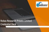 Robas Research Private Limited Credential Deck · Secondary Research 16 Company Reports, Overviews, Data & Trend Analysis Skills To Synthesize Primary Research, Syndicated/Secondary