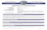 Criminalist Supervisor - CACLDcacld.net/wordpress/wp-content/uploads/2018/05/Criminalist-Supervi… · CRIMINALIST SUPERVISOR EXAMINATION BULLETIN PAGE 2 FINAL FILING DATE MAY 14TH,