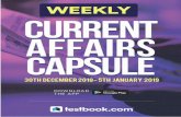 testbook...2018/12/30  · testbook.com 30 Current Affairs Weekly Capsule I th December 2018 to 5th January 2019 Current Affairs Weekly Capsule I 9thto 15th September 2018 1 | P a
