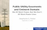 Public Utility Easements and Eminent Domain · 2016-03-29 · Public Utility Easements and Eminent Domain . Outline . I. Avoiding Power Lines . A. Open House Prevention vs. PUC Cure