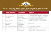 M.E. Electronics and Telecommunication- Subjects Taught by ... extc.pdf · M.E. Electronics and Telecommunication- Subjects Taught by Faculty Sr No. Name of Faculty Designation Subjects