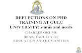 REFLECTIONS ON PHD TRAINING AT GULU UNIVERSITY: status … · VISION AND MISSION • The university’s vision is to be a pillar for academic in teaching, research and community outreach