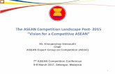 The ASEAN Competition Landscape Post- 2015 “Vision for a ... · • Improved business environment and enhanced connectivity: ... −Enhanced connectivity through implementation