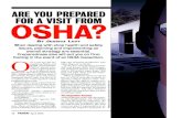 ARE YOU PREPARED FOR A VISIT FROM OSHA? - MOTOR · Medical Services and First Aid Most Frequently Cited/Fined Standards for Automotive Repair Facilities While OSHA has been visiting