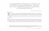 La República Popular China en el África subsahariana. Notas de …martinchecaartasu.com/wp-content/uploads/2017/09/... · 2017-09-07 · La República Popular China en el África