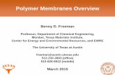 Polymer Membranes OverviewNew Projects/Funding • Our group is hoping to add 2 to 3 new students in the following areas: • Water purification membranes (either fundamentals of water/ion