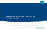 Measuring What Matters in Public Health - NACCHO€¦ · Measuring What Matters in Public Health Summer ... charge of the health department to single-handedly achieve health equity,