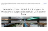 JAX-WS 2.2 and JAX-RS 1.1 support in WebSphere Application ...€¦ · JAX-WS 2.2 and JAX-RS 1.1 support in WebSphere Application Server Version 8.0 Beta Katherine Sanders – Staff
