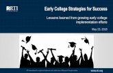 Early College Strategies for Success - RTI · 2018-05-24 · design principles 12:20 - 12:30 Dr. Laurie Baker, national early college consultant and former early college principal