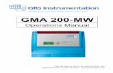 GMA 200-MW - GfG InstrumentationGMA 200-MW Operations Manual 1194 Oak Valley Dr, Ste 20, Ann Arbor MI 48108 USA (800) 959-0329 • (734) 769-0573 • Table of Contents Page INTRODUCTION