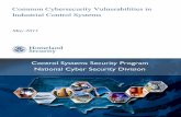 Common Cybersecurity Vulnerabilities in Industrial Control ...€¦ · vulnerabilities from general knowledge gained from DHS CSSP assessments and Industrial Control Systems Cyber