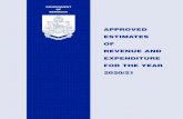 APPROVED ESTIMATES OF REVENUE AND ......APPROVED ESTIMATES OF REVENUE AND EXPENDITURE FOR THE YEAR 2020/21 Printed in Bermuda by The Bermuda Press Ltd. GOVERNMENT OF BERMUDA 61029