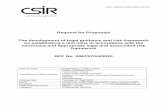 Request for Proposals The development of legal guidance ... RFP 3367-… · CSIR TENDER DOCUMENTATION Request for Proposals The development of legal guidance and risk framework on