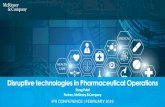 Disruptive technologies in Pharmaceutical Operations · SOURCE: McKinsey white paper "How data is changing pharma operations world" Experiencing Horizon Launch use cases that are