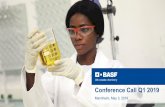 Conference Call Q1 2019 - BASF · Wintershall Dea targets an investment grade credit rating. Following the closing, the joint venture has no shareholder loans outstanding with BASF