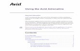 Using the Avid Adrenalineresources.avid.com/SupportFiles/attach/UsingAdren.pdfref y pr pb composite y pr pb composite s-video 1/2 3/4 1/2 3/4 in out out host dv 1394 ltc gain 2 gain