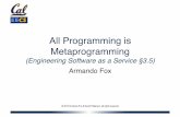 All Programming is Metaprogramming - WordPress.com · 02/01/2014  · Reﬂection & Metaprogramming" • You can ask Ruby objects questions about themselves at runtime (introspection)"