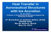 Heat Transfer in Aeronautical Structures with Ice Accretion · Lewis ice accretion code LEWICE 1.6, NASA Contractor Report, May 1995, pp. 95. G. Mingione, V. Brandi, Ice accretion